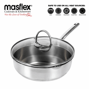 Masflex 20cm Stellar Stainless Steel  Frypan with Glass Lid