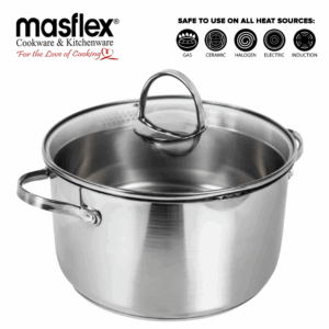 Masflex 24cm Stellar Stainless Steel  Casserole with Glass Lid