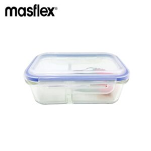 Masflex 700ML Rectangular Glass Food Container W/ Division