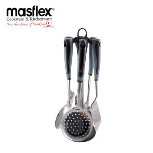 Masflex 6 Piece Stainless Steel Utensil Set w/ Rotating Stand
