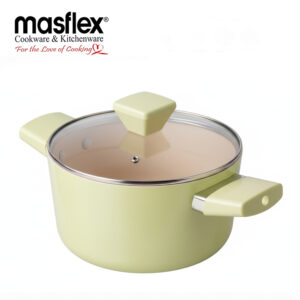 Masflex 20 cm Lime Ceramic Casserole with Glass Lid NS-C70