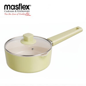 Masflex 16 cm Lime Ceramic Saucepan with Glass Lid NS-C72
