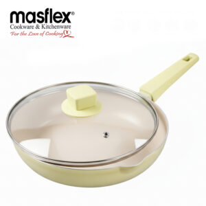 Masflex 28 cm Lime Ceramic Wok with Glass Lid NS-C76