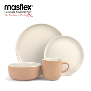 Masflex 8 Piece Matte Two-toned Dinner Set BEIGE