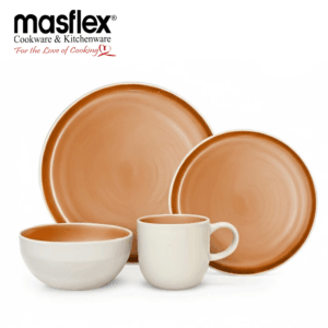 Masflex 8 Piece Matte Two-toned Dinner Set Orange