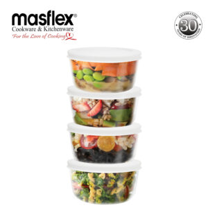 Masflex 4 Piece Glass Food Container with PE Lid