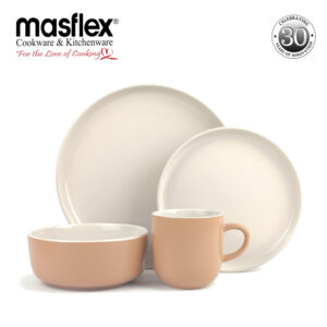 Masflex 8 Piece Matte Two-toned Dinner Set BEIGE