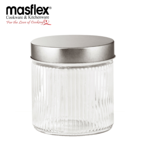 MASFLEX 850ML RIDGED GLASS STORAGE JAR