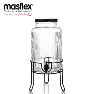 MASFLEX 5.8L GLASS BEVERAGE WITH BLACK IRON STAND