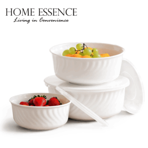 MASFLEX 3 PIECE ROUND OPAL BOWL WITH LID