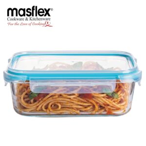 MASFLEX 1520ML RECTANGULAR GLASS FOOD CONTAINER WITH LID