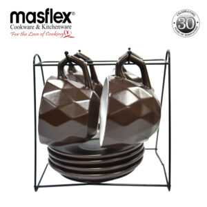 MASFLEX 8PC CUP & SAUCER SET WITH RACK