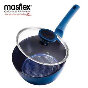 MASFLEX 18CM BLUE DIAMOND CERAMIC NON-STICK SAUCEPAN WITH LID