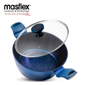 MASFLEX 24CM BLUE DIAMOND CERAMIC NON-STICK CASSEROLE WITH LID