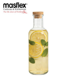 MASFLEX 1.5 LITERS GLASS WATER BOTTLE WITH CORK CAP