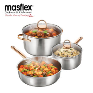 MASFLEX 5 PIECE STAINLESS STEEL COOKWARE SET