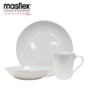 MASFLEX 8 PIECE IVORY PORCELAIN DINNER SET